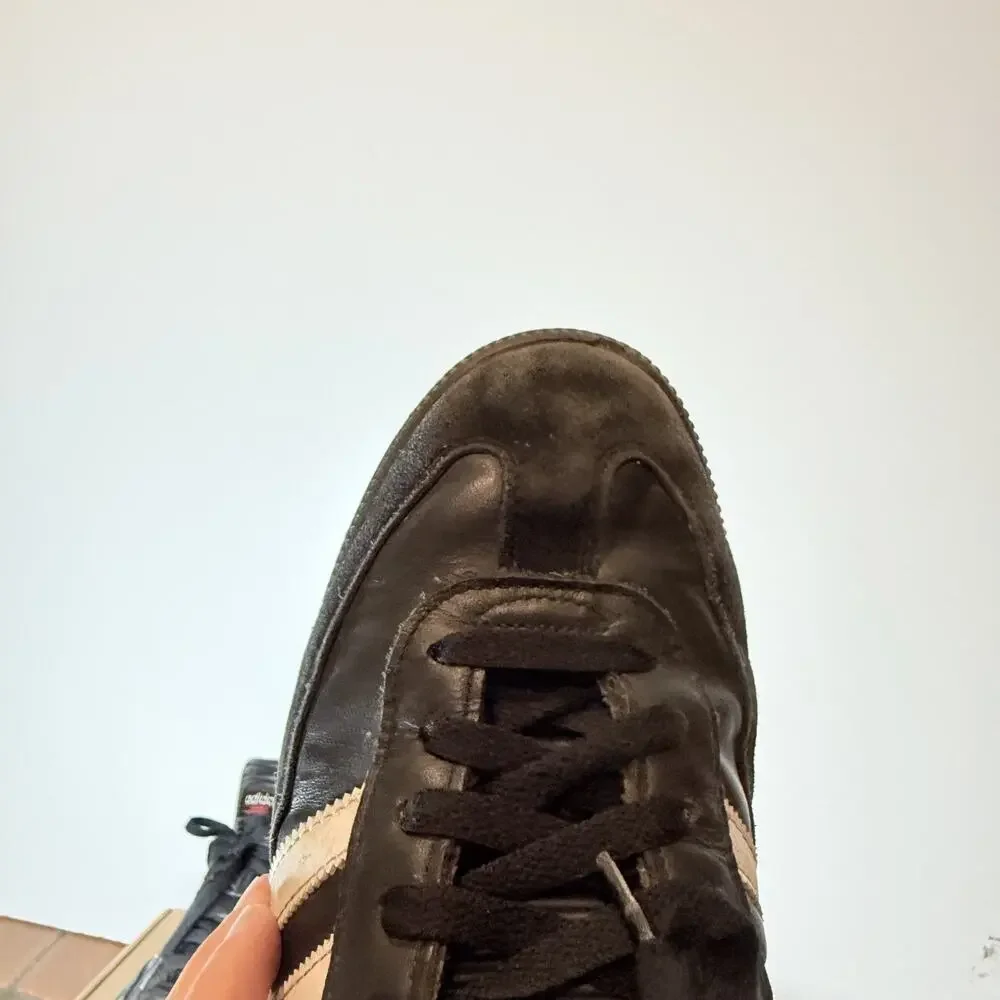 Adidas Samba Mens Size 10 Black White Gum Leather Sneaker Classic Athletic Shoe